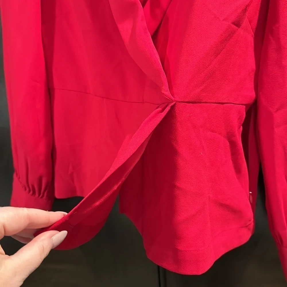 J. Crew Red Collared Blouse Size 14 EUC